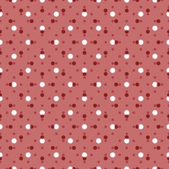 Polka dot pattern. Simple polka dots are repeated. Suitable design as a background, wrapping paper, packaging and more.Regular filled circles as a seamless texture.