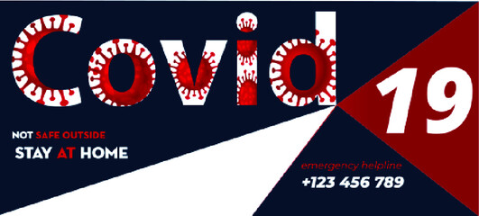 Corona virus warning banner cover template design Premium Vector
