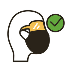 man using face mask line duo color style icon