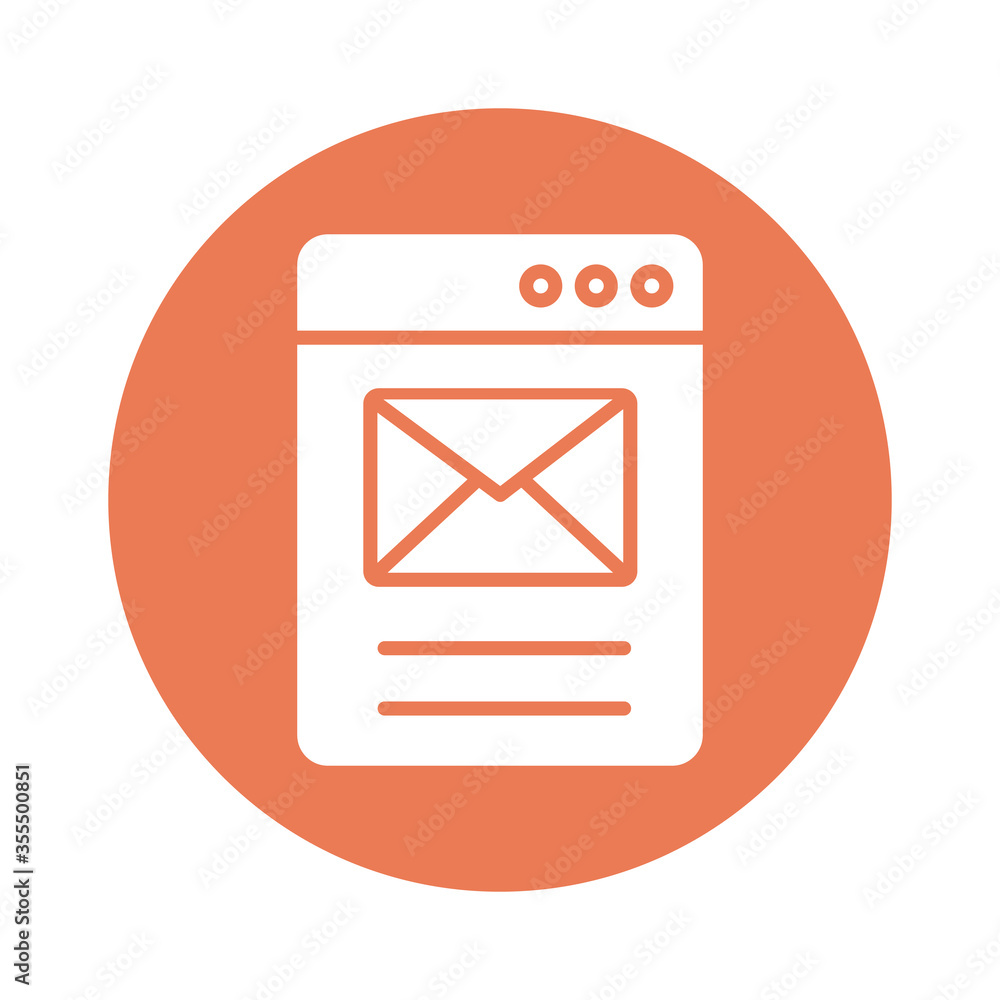 Poster webpage with envelope mail line style