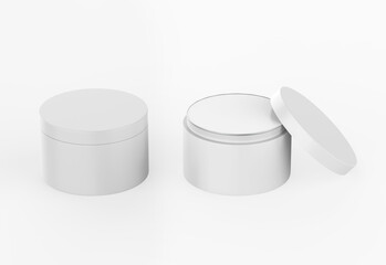 Realistic cosmetic jar mock up isolated on white background. 3d illustrated