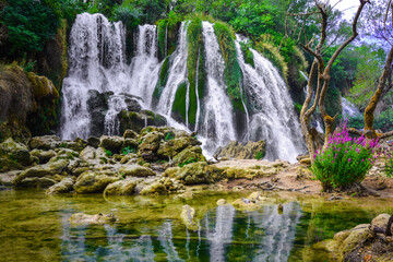Fototapeta na wymiar Kravica waterfalls in Bosnia and Hercegovina