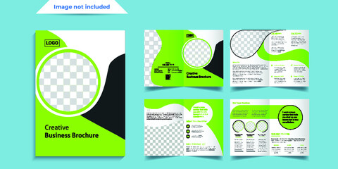 8 pages business brochure design Premium Vector
