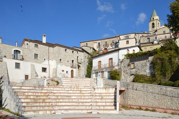 Panoramic view of San Marco dei Cavoti, an old town in the province of Benevento, Italy.