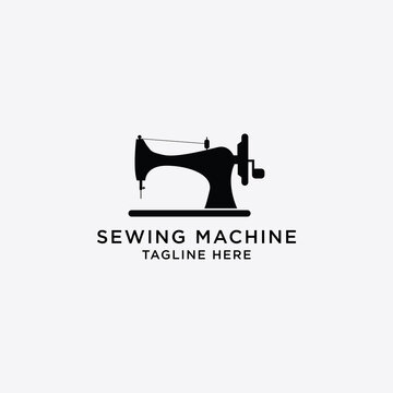 Sewing machine logo. Textile logo. Custom vector logo template.
