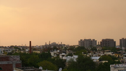 Fototapeta na wymiar New Delhi, India on an evening sky