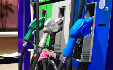 Fuel or Oil Nozzles At the gas station￼.