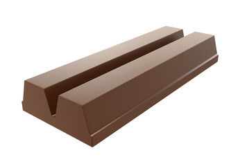 Milk Chocolate Coated Wafer with Filling. Clipping path. Isolated on white background. 3d illustration.