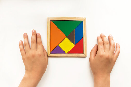 Home schooling of the child. A puzzle for the development of logical thinking.  Online training, distance learning.