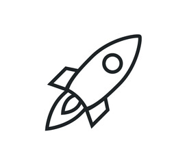 Rocket icon. Vector space rocket illustration. 