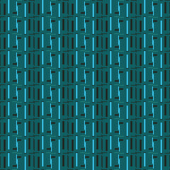 Fototapeta premium Vector seamless pattern texture background with geometric shapes, colored in green, blue, black colors.