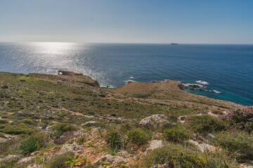 Sunny coastline in Malta island