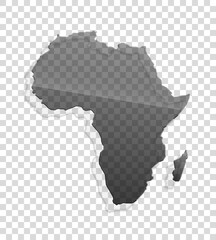 African continent transparent icon Image. Africa glass background Picture. Silhouette