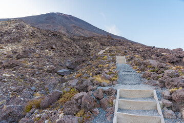 Devil's staircase at Tongariro national park in New Zealand