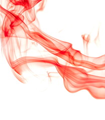 Red smoke on white background