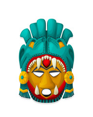 Vector tribal aztec, maya mask © Richard Laschon