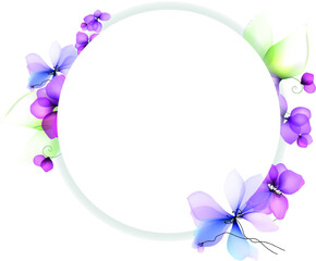 flowers watercolor illustration template set design print vector 