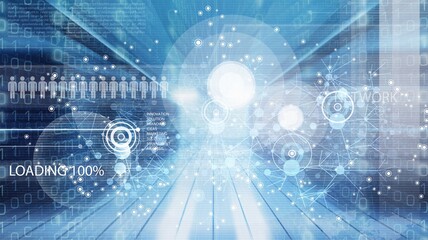 Fototapeta premium Blur background with business analytic illustration