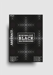Minimalist abstract trendy black background design with 3d effect, designed in A4 format. For posters, banners, titles, business cards, books etc. EPS 10 vector