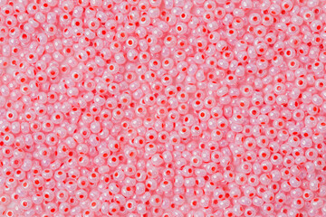 Beads pink as background texture close-up