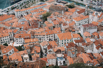 Naklejka na ściany i meble aerial view of the old town of Kotor