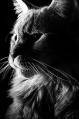 Schwarzweissbild einer Katze