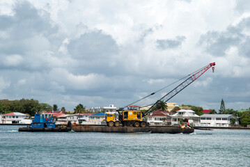 Fototapeta premium Industrial Water Transportation in Belize City