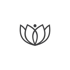 Abstract lotus design icon