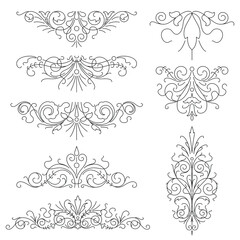 Vector set of calligraphic design elements