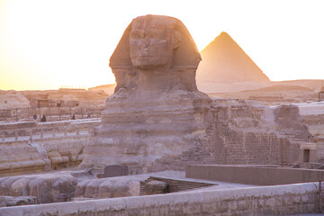 Fototapeta na wymiar Great sphinx of Giza at sunset, Cairo, Egypt.