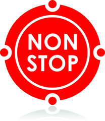 red non stop sign, vector illustration