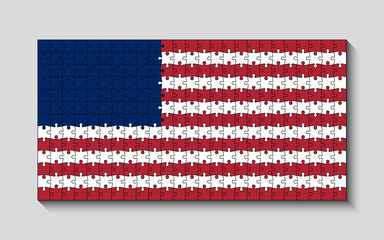 American Flag Jigsaw Puzzle - Flag of the United States of America Puzzle Isolated