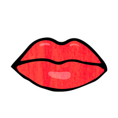 vector illustration of painted lips