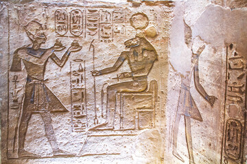 Obraz premium Abu Simbel temple, UNESCO World Heritage site, Aswan, Egypt.