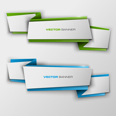 Origami  Vector infographic colorful banners set