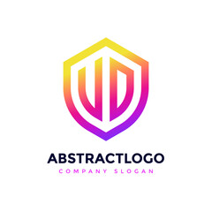 letter UD logo designs a simple shape element template for brand identity.