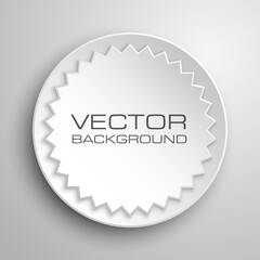 White blank round realistic labels. Vector illustration.