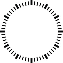 clock template, black and white, vector illustration 