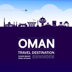 Fototapeta na wymiar Oman travel destination grand vector illustration. 
