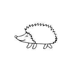 Doodle hedgehog icon in vector. Hand drawn hedgehog icon in vector