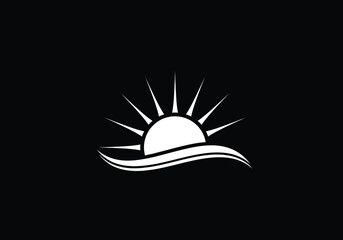 Abstract creative sun logo design, Summer Sun Logo, Sunburst icon sign symbol