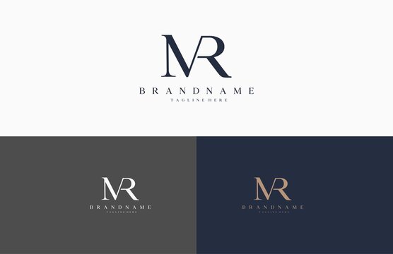 Initial letters mr logo design bundle Royalty Free Vector