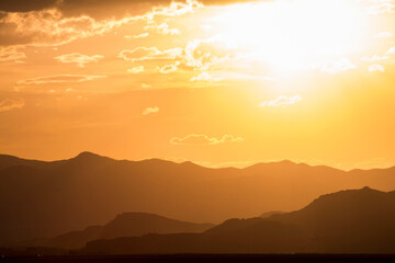 Sunset Over Mountains 