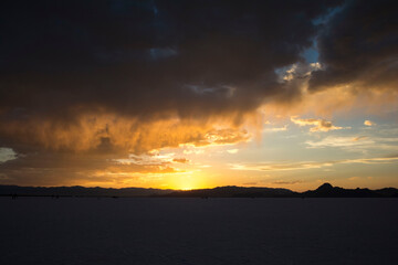 Sunset Over Salt Flats