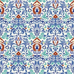 Seamless damask wallpaper. Seamless vintage pattern in Victorian style . Hand drawn floral pattern. Vector illustration