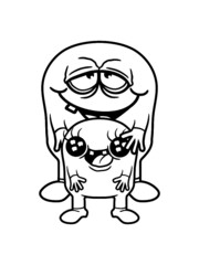 Monster Vater Kind Familie alien