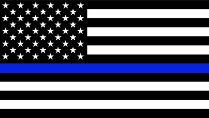 Obraz premium black and white flag, blue lives matter, Police Support Flag Illustration