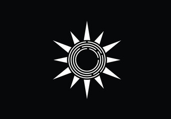 Abstract creative sun logo design, Summer Sun Logo, Sunburst icon sign symbol