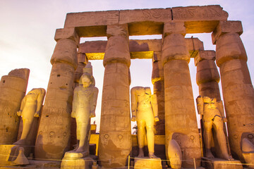 Fototapeta premium Ancient Luxor temple at sunset, UNESCO World Heritage site, Luxor, Egypt.