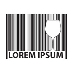 wine glass inside bar code 